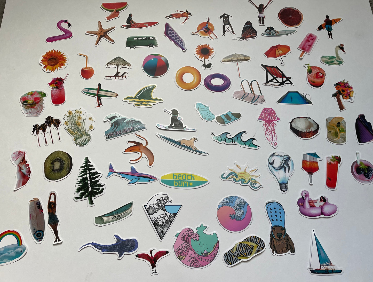 Beach Stickers Drinks Food