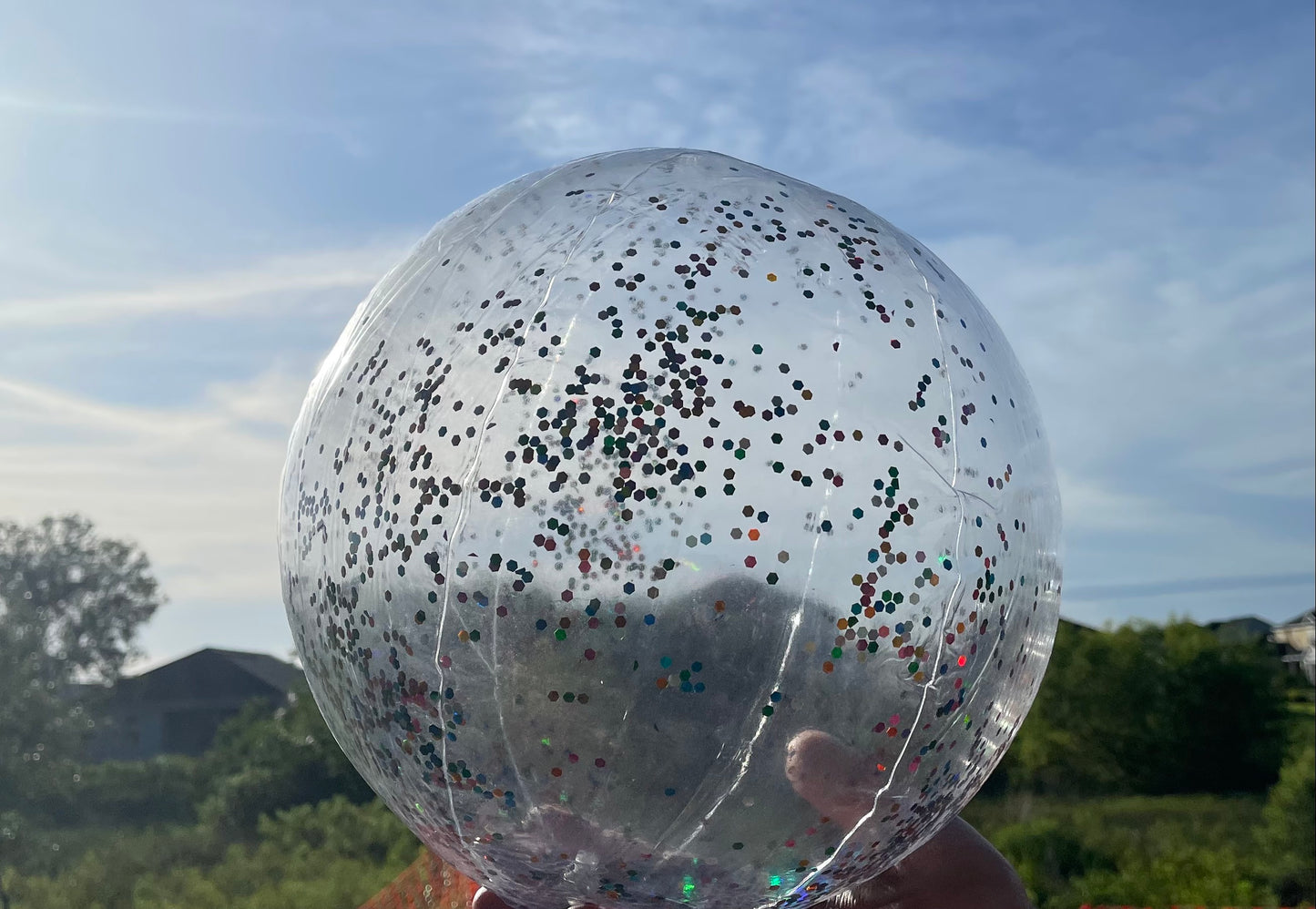 Glitter Beach Balls Pink Silver Blue Multi Colored