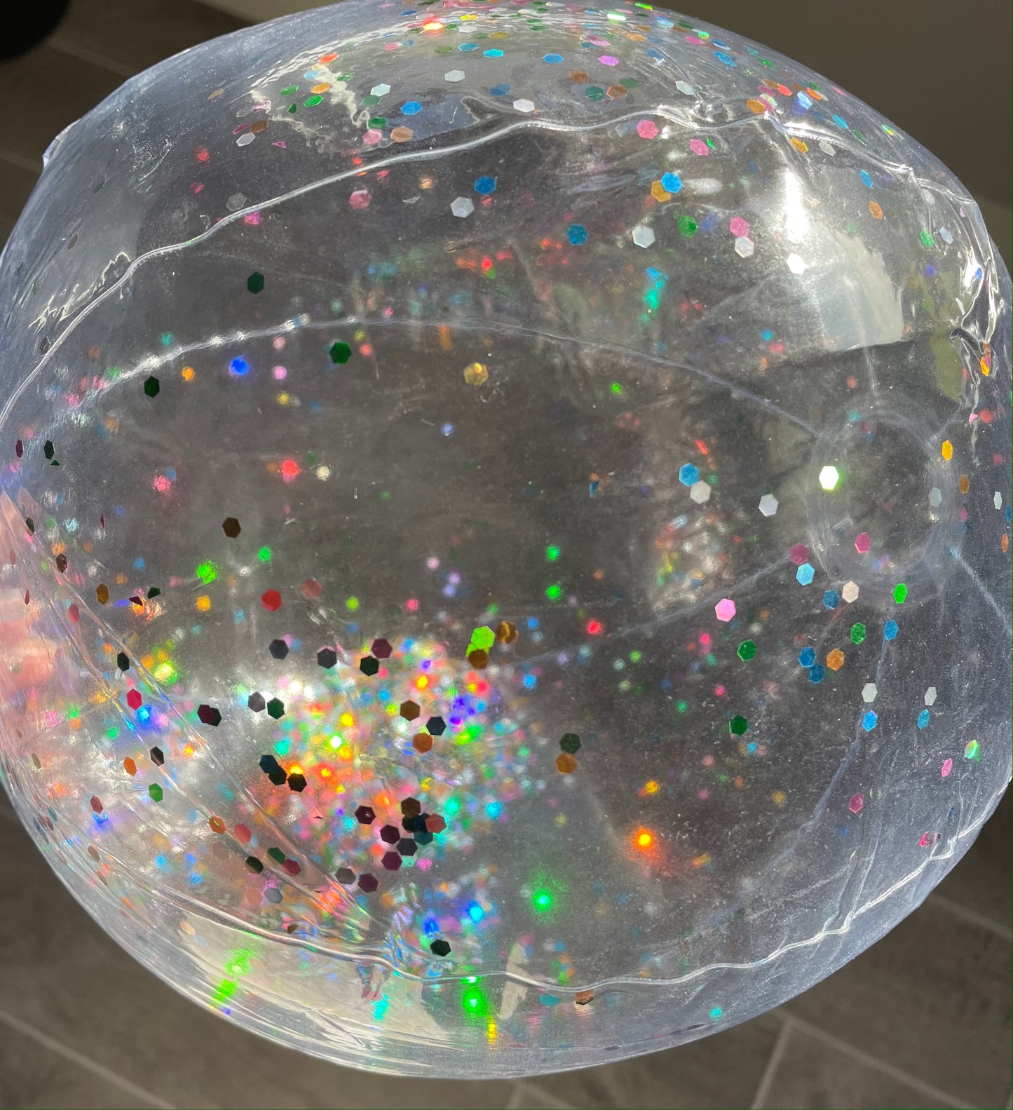 Glitter Beach Balls Pink Silver Blue Multi Colored