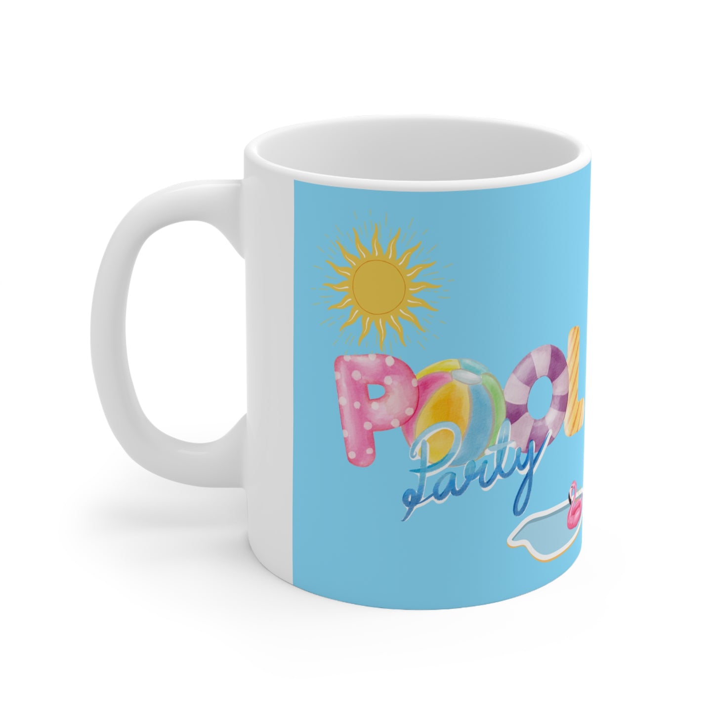 Pool Party Coffee Cup for Birthday Gift for Friend Present for Anyone Colorful Ceramic Mug