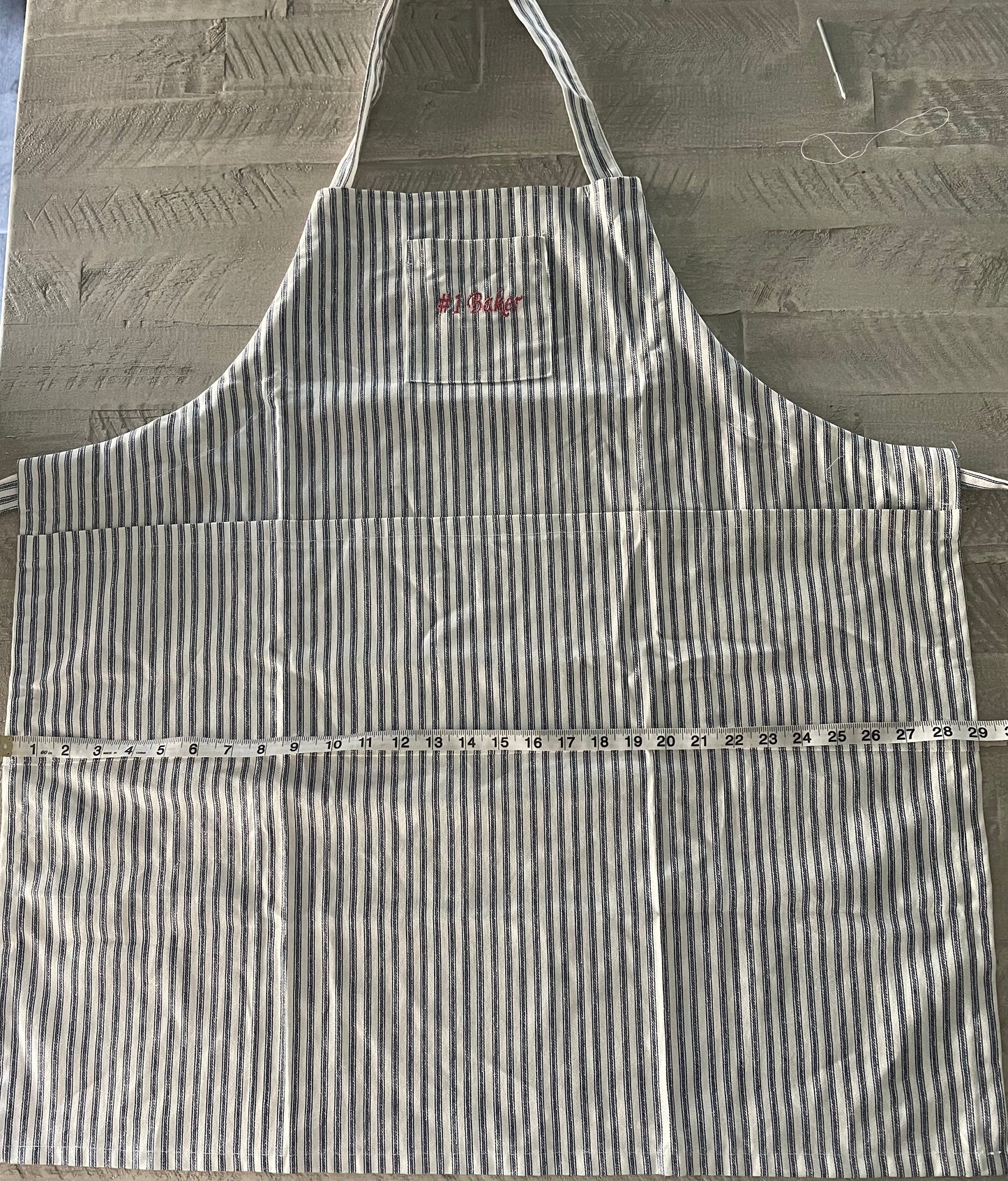 Personalized Apron Navy and White Striped