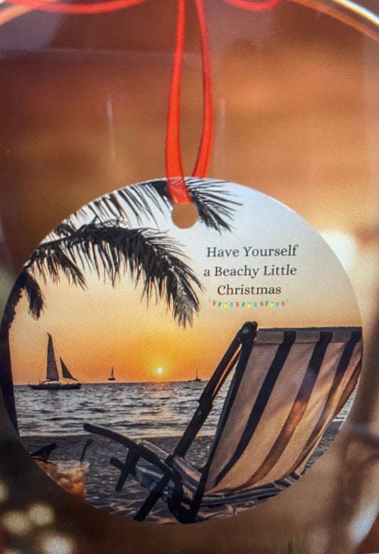 Beach Ornament for anyone that loves the water beach and sunsets