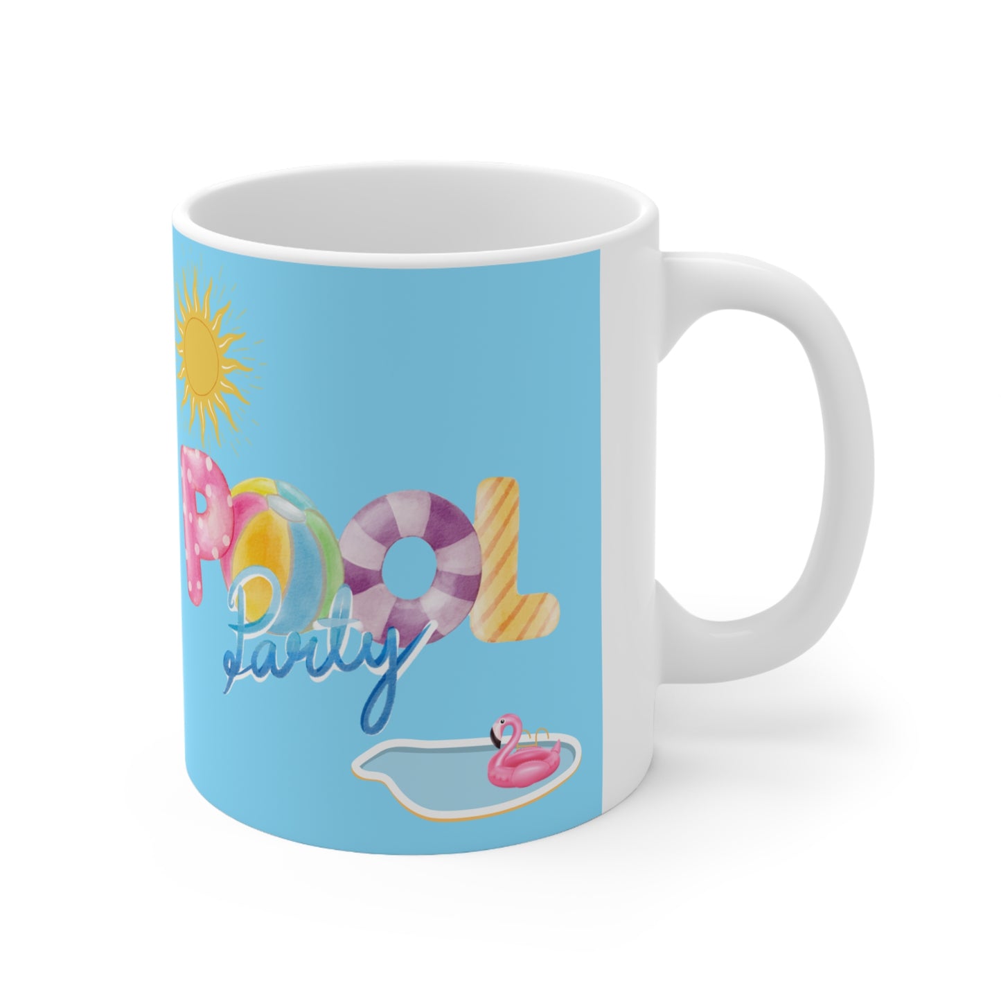 Pool Party Coffee Cup for Birthday Gift for Friend Present for Anyone Colorful Ceramic Mug