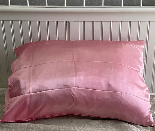 Silk Pillowcase Pink Satin Cover for Pillow Smooth Silky Pillow Case with FREE Matching Sleep Mask