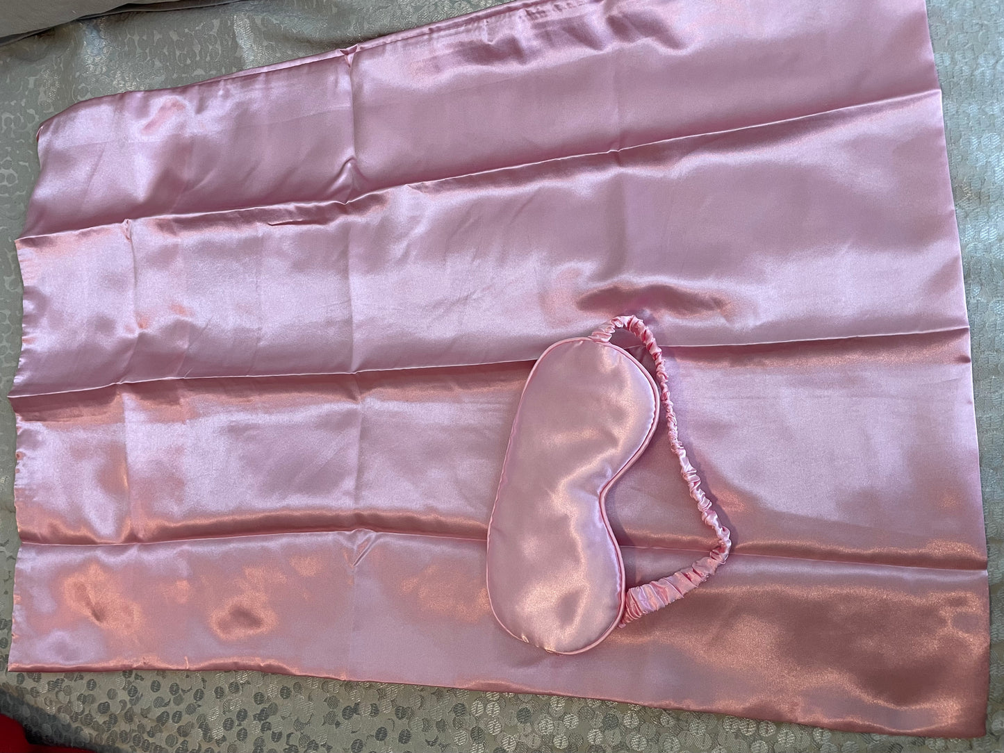 Silk Pillowcase Pink Satin Cover for Pillow Smooth Silky Pillow Case with FREE Matching Sleep Mask