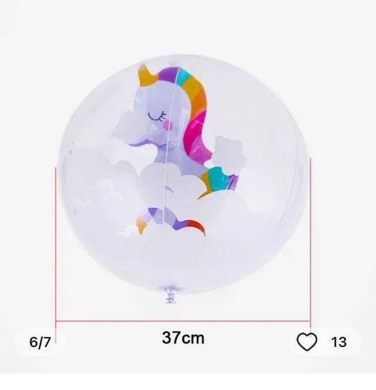 3D Unicorn  Rainbow Beach Ball