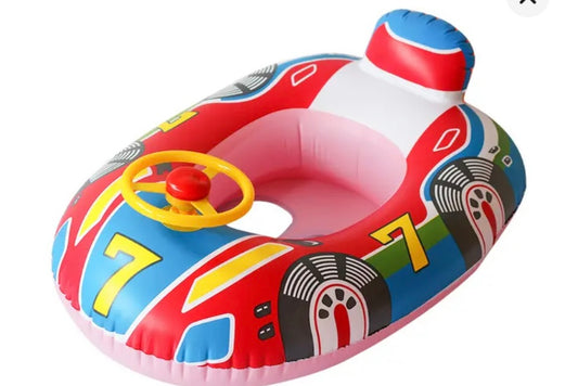 Race Car Swim Boat for Infants and Toddlers with wheel and horn