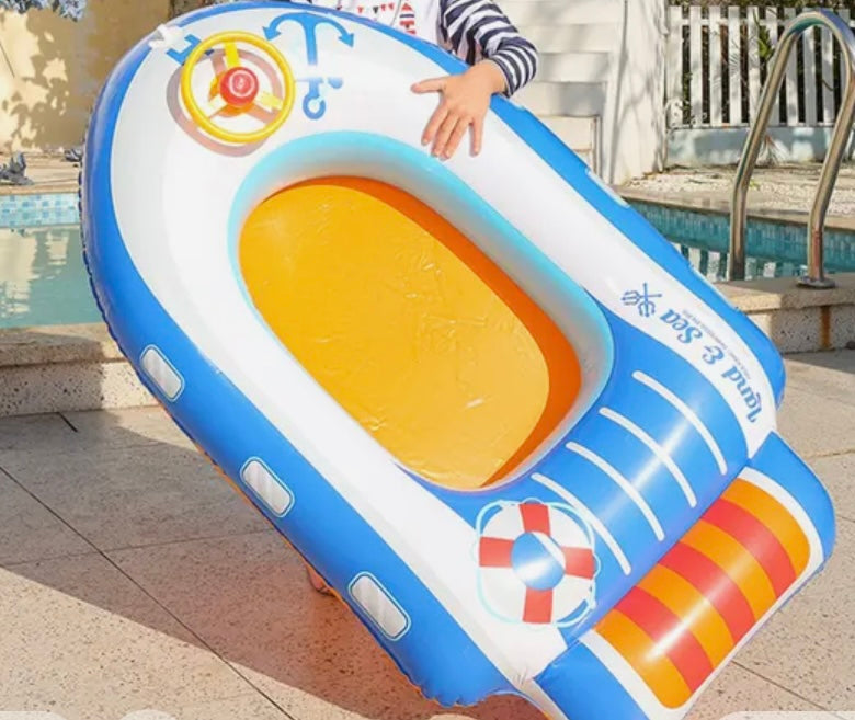 Toddler Swim Boat/Raft with steering wheel and horn