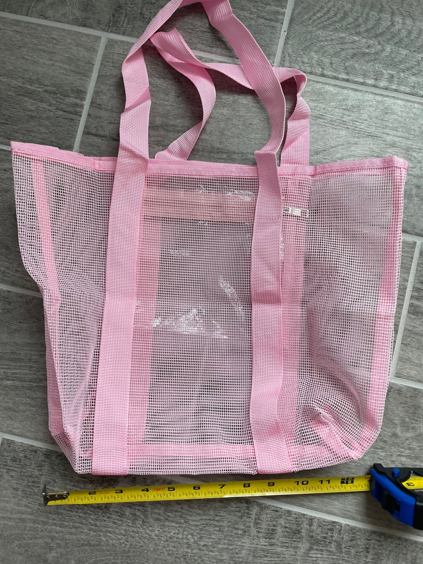 Duffel Travel Bag Pink, Medium Mesh Tote for Pool, Beach, Everyday use Pink Portable Travel Bag