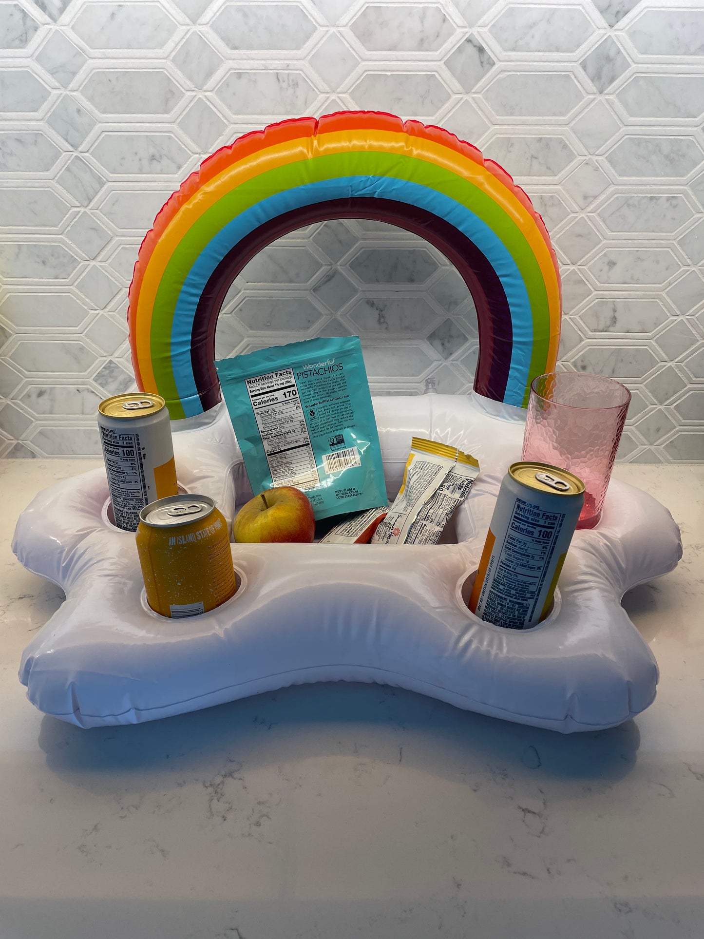 Rainbow Inflatable Pool Drink/Food Holder