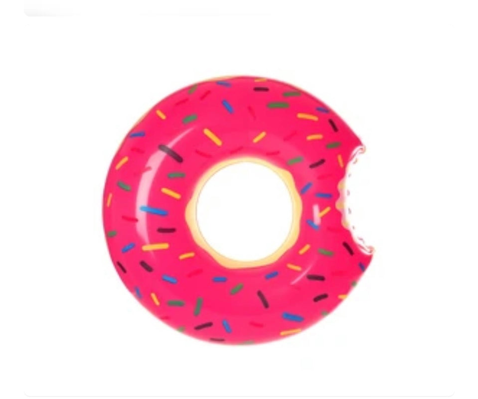 Toddler Donut Water Inflatable Ring- pink icing with sprinkles