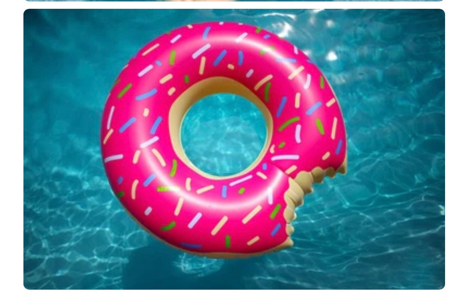 Toddler Donut Water Inflatable Ring- pink icing with sprinkles