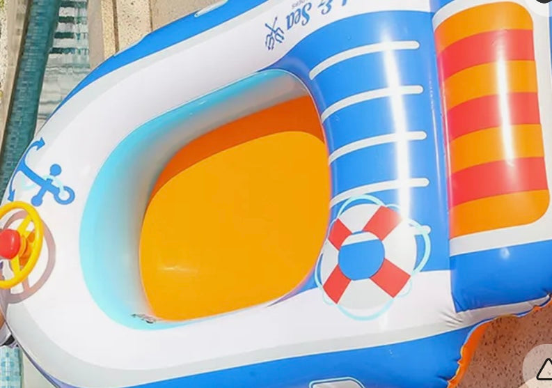 Toddler Swim Boat/Raft with steering wheel and horn