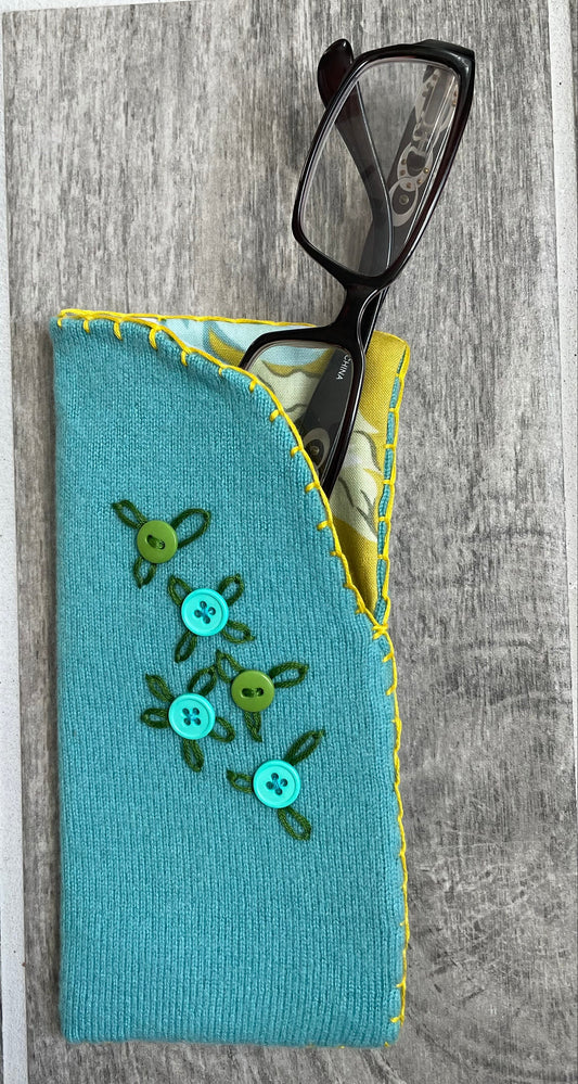 Eyeglass Case Phone Case Fabric Case for Glasses Recycled Sweater Gift for Her Glasses Holder Gift for Mom Gift Idea for Grandma Present