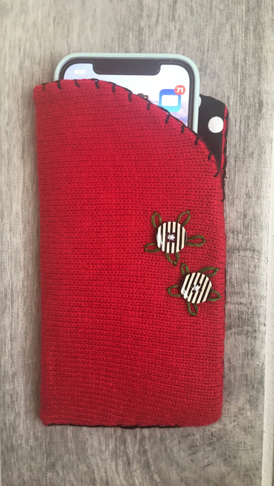 Eyeglass Case for Phone Recycled Sweater Gift for Her Unique Gift for Mom Present for Mothers Day Case for Glasses Upcycled Holder for Glass