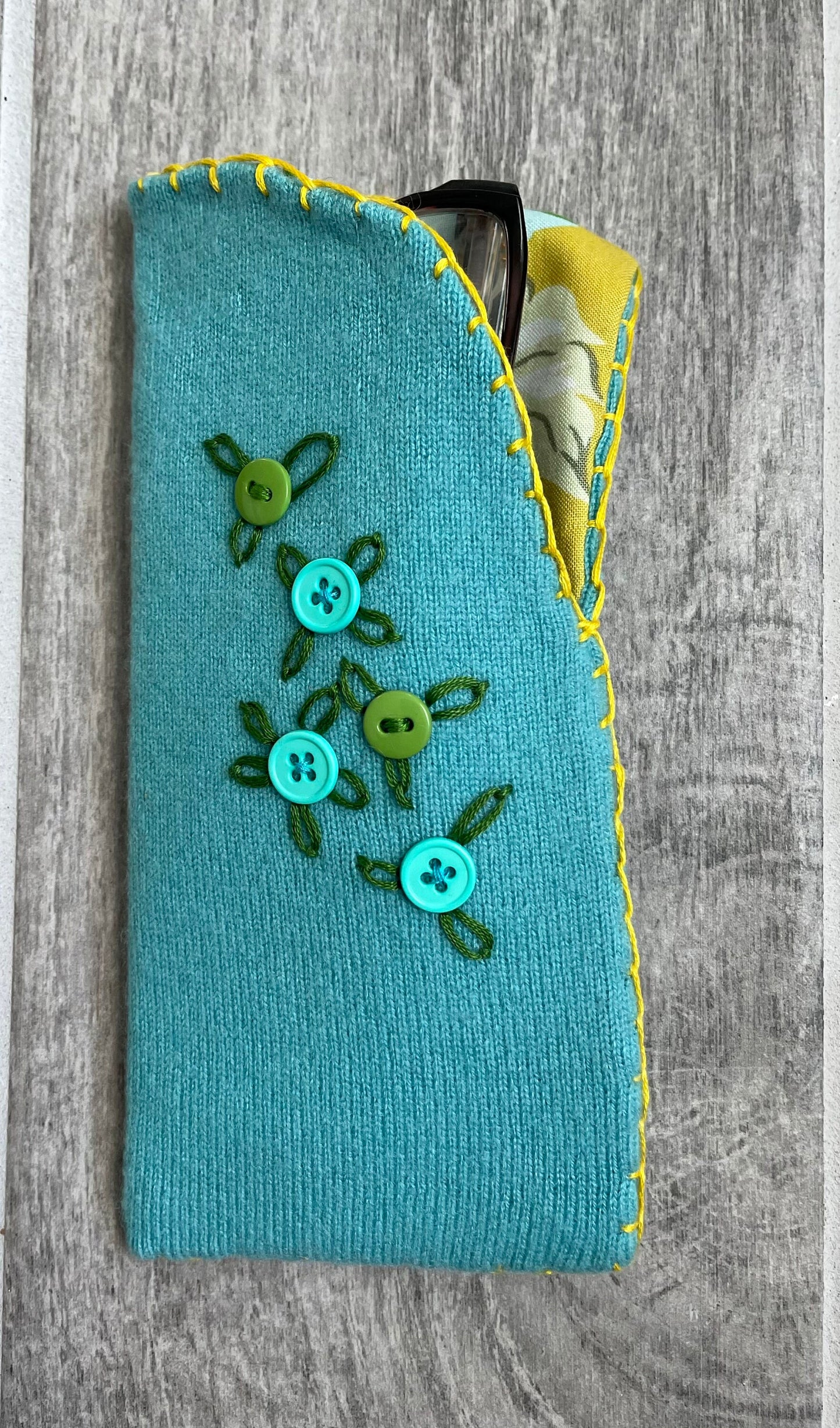 Eyeglass Case Phone Case Fabric Case for Glasses Recycled Sweater Gift for Her Glasses Holder Gift for Mom Gift Idea for Grandma Present